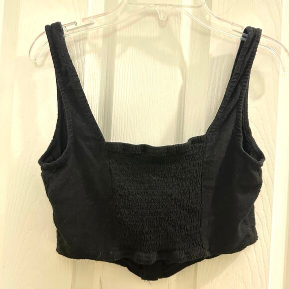 Wild Fable Soft Corset Crop Top w Front Close Hook & Eye Black EUC Small - Picture 3 of 5
